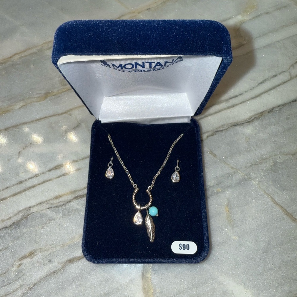 Montana Silversmith Horseshoe Necklace and Earrings